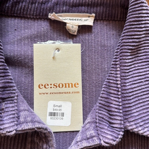 NWT!  Purple corduroy shacket, size women's small - Picture 5 of 9